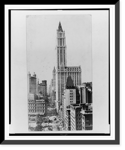 Historic Framed Print, Woolworth Building & B'way south,  17-7/8" x 21-7/8"