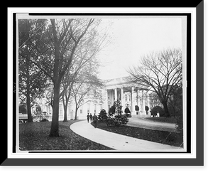 Historic Framed Print, [Exterior of north portico of White House, Washington, D.C.],  17-7/8" x 21-7/8"