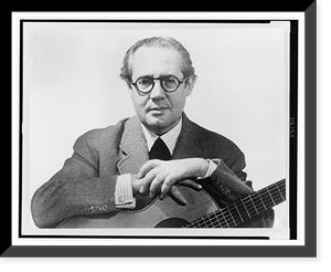 Andr&eacute;s Segovia, half-length portrait, facing front, holding guitar, Vintage Wall Art