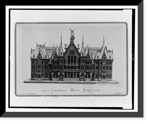 Cincinnati Music Hall.C.H. Muhrman, photo. Classic, Vintage Wall Art