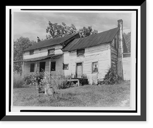 Historic Framed Print, Log farmhouse, Roanoke County, Virginia,  17-7/8" x 21-7/8"