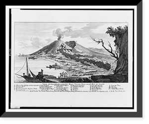 Historic Framed Print, Veduta del Corso della lava eruttata Dal Monte Vesuvio l' anno 1751 all' Atrio del Cavallo.Ignazio Vernet invento, e delineo ; Filipo Morghen Scolpi.,  17-7/8" x 21-7/8"