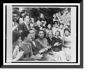 Chou En-lai sits amidst members of a U.S. Youth Delegation in Beijing Classic, Antique Wall Art