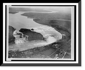 Historic Framed Print, [Aerial view of Niagara Falls, New York],  17-7/8" x 21-7/8"