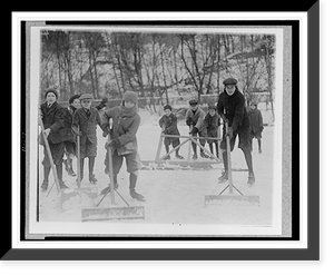 Vintage Americana Print - Washington DC - Boys cleaning snow off