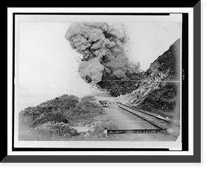 Historic Framed Print, Blast - Ferries & Cliff line,  17-7/8" x 21-7/8"