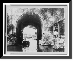 Historic Framed Print, China, Kiangsu Province, Soochow, water gate in city, which is called The Venice of the Far East" because of its many canals",  17-7/8" x 21-7/8"