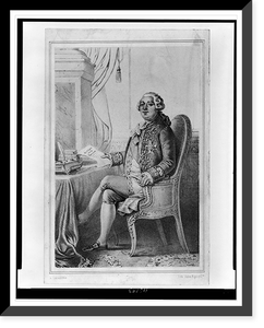Louis XVI, King of France, facing front, seated at writing table.A. Lacauchie ; lith. Jules Rigo et cie, Historic Reproduction