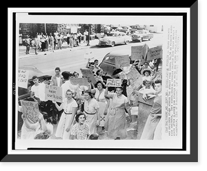 African American parents and children stand across the street from School No. 34, as white pickets march, Baltimore, Maryland Classic, Antique Wall Art