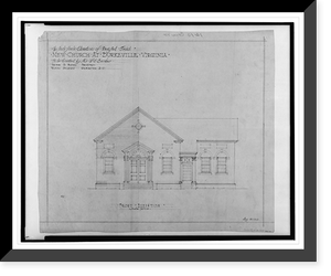Church for W.E. Barker, in memory of his father, George Barker, Burkeville, Virginia. Front elevation, Antique Wall Art