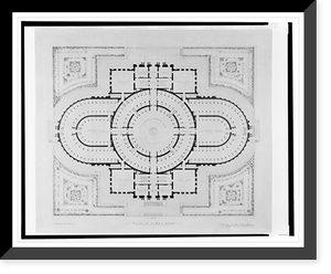 Historic Framed Print, [Library of Congress, Washington, D.C. Plan of first story, site plan] - 2,  17-7/8" x 21-7/8"