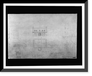 Alterations to a house (restoration of Gunston Hall") for Louis Hertle, Fairfax County, Virginia. Plan, elevation, and sketch", Antique Print