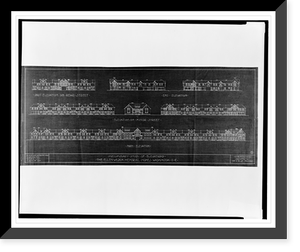 Apartment houses (The Ellen Wilson Memorial Homes"), Washington, D.C. Main end and rear elevations", Antique Poster