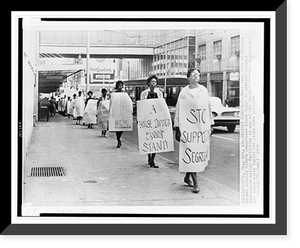 A long line of African Americans picket outside Rich's Department Store, Atlanta, Georgia, in protest against segregated eating facilities at one of its lunch counters, Vintage Poster