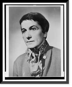 Historic Framed Print, [Nathalie Sarraute, head-and-shoulders portrait, facing left],  17-7/8" x 21-7/8"