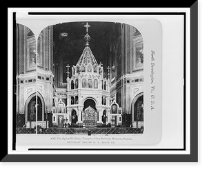 Historic Framed Print, The Splendid Altar, Temple of Our Saviour, Moscow, Russia,  17-7/8" x 21-7/8"