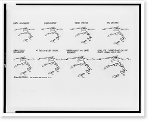 Black & White Photo - Feiffer. Look anywhere.Jules Feiffer