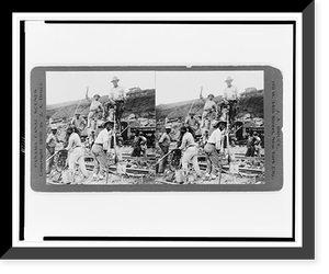 Historic Framed Print, Upper Miraflores locks. Tripod drills at work, April 1910,  17-7/8" x 21-7/8"