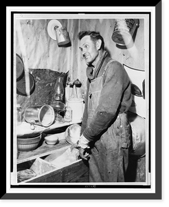The bin is empty, says this father of a large family to the Red Cross visitor Classic, Antique Wall Art