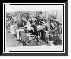 Young women using sewing machines as vocational training under the National Youth Administration resident project, Camp Roosevelt, Ocala, Florida Classic, Vintage Wall Art
