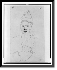 Head of Negro man wearing cap, front and back view, Antique Wall Art