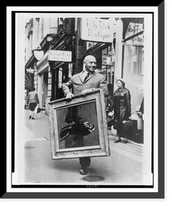 David Mann walks down Bond Street in London carrying a Picasso painting, Mother and Child, he purchased at auction at Sotheby's, Vintage Wall Art
