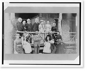 Vintage Americana Print - Alexander Graham Bell with his family