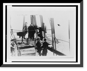 Insurance co. pres. John Rogers Hegeman driving last rivet, Metropolitan Life building tower, Vintage Wall Art