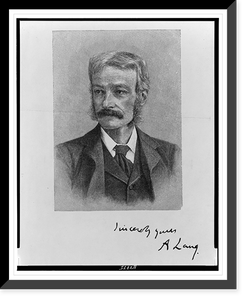 Andrew Lang, head-and-shoulders portrait, facing slightly left, Historic Print