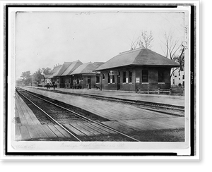 Antique Railway Print - Railroads & Depots - Passenger Depot