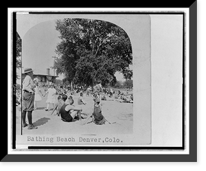 Historic Framed Print, Bathing Beach Denver, Colo.,  17-7/8" x 21-7/8"