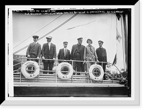 Historic Framed Print, Crew of Lundin Boat (named on pic. neg.),  17-7/8" x 21-7/8"