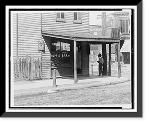 African-American(?) man standing in front of Rupp's bar, St. Louis, Missouri Classic, Antique Wall Art
