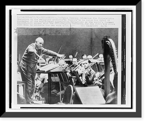 Historic Framed Print, [Pablo Casals, conducting Philadelphia Orchestra],  17-7/8" x 21-7/8"