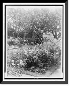 Flower garden, at the home of Mrs. Francis B. Harrington, Ipswich, Massachusetts Classic, Antique Print