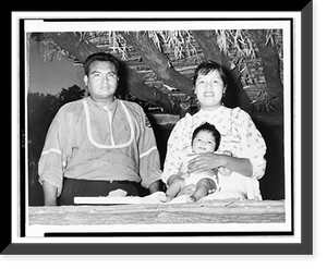 Choctaw Indians Grady John with wife and daughter, at Chucalissa Indian Town and Museum near Memphis, Tenn. Classic, Antique Poster