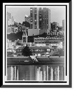 Partial view of Ghirardelli Square overlooking San Francisco's Aquatic Park lagoon, Historic Print