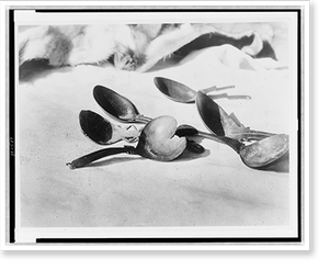 Antique Photo Print - Elk-horn spoons. Tolowa - Framed Wall Art Gift Idea
