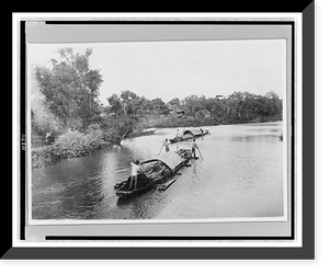 Historic Framed Print, Philippine Islands. Malabon, Rizal - Transporting sugar cane on river,  17-7/8" x 21-7/8"