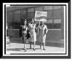 Three African American women with sign reading, Segregation is discrimination"", Vintage Poster