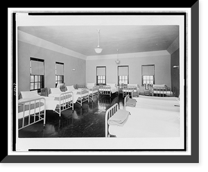 Historic Framed Print, [Beds in Marcia Van Ness dormitory, Hillcrest Children's Center, 4123 Nebraska Ave., N.W., Washington, D.C.],  17-7/8" x 21-7/8"