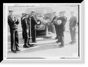 Historic Framed Print, Loading Big Gun, British Navy,  17-7/8" x 21-7/8"