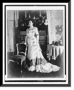 Mrs. Thomas F. Walsh (Carrie Reed), full-length portrait, standing, facing left, with right hand on back of chair.Clinedinst, Washin., D.C, Vintage Wall Art