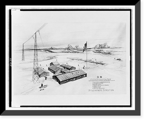 Winter headquarters base, Byrd Antarctic expedition Classic, Antique Print