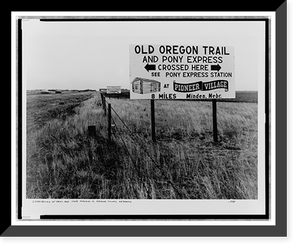 Historic Framed Print, Intersection of trail and State Highway 10, Kearney County, Nebraska,  17-7/8" x 21-7/8"