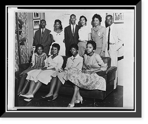 Little Rock Nine and Daisy Bates posed in living room Classic, Antique Print