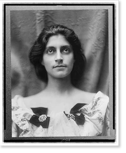 Vintage Portrait - Portrait of a woman in a floral dress adorned
