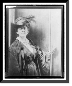 Gertrude K&auml;sebier, wearing feathered hat, standing, facing front, half-length portrait, Antique Wall Art