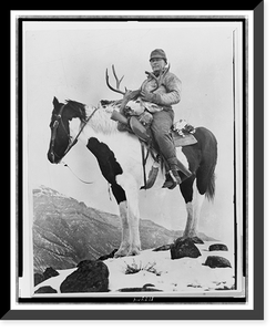 Tom Yawkey and mule deer head in Wyoming, Vintage Poster