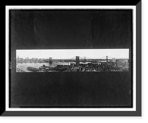 Historic Framed Print, New York and East River bridges,  17-7/8" x 21-7/8"